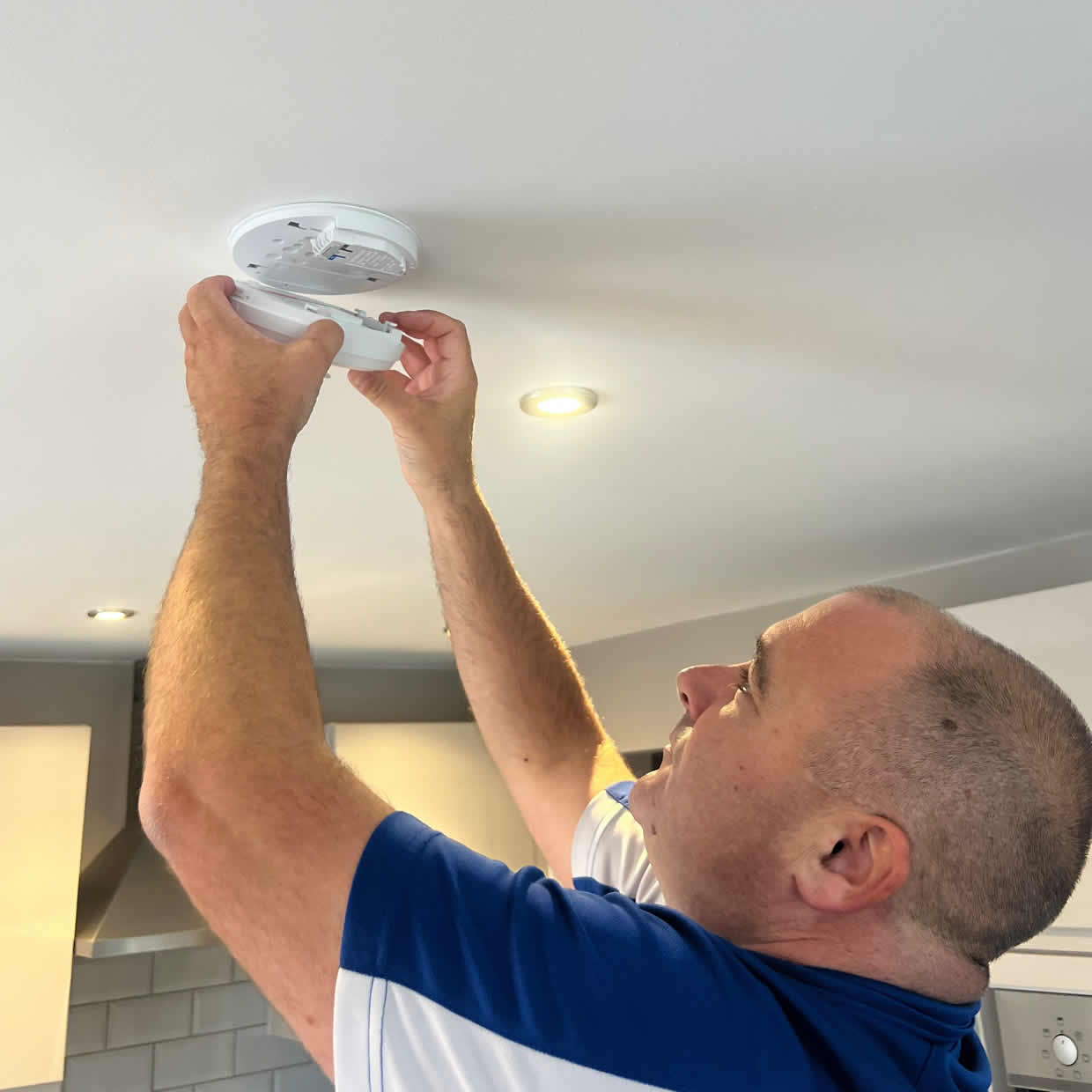 Smoke alarm providing fire safety protection in a Pontypridd home